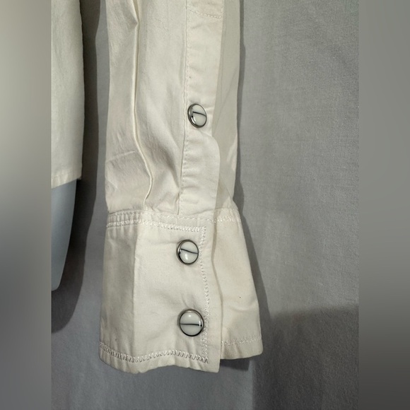 Bob Timberlake Women's Ivory Pearl Snap Shirt - Size L - Picture 2 of 5